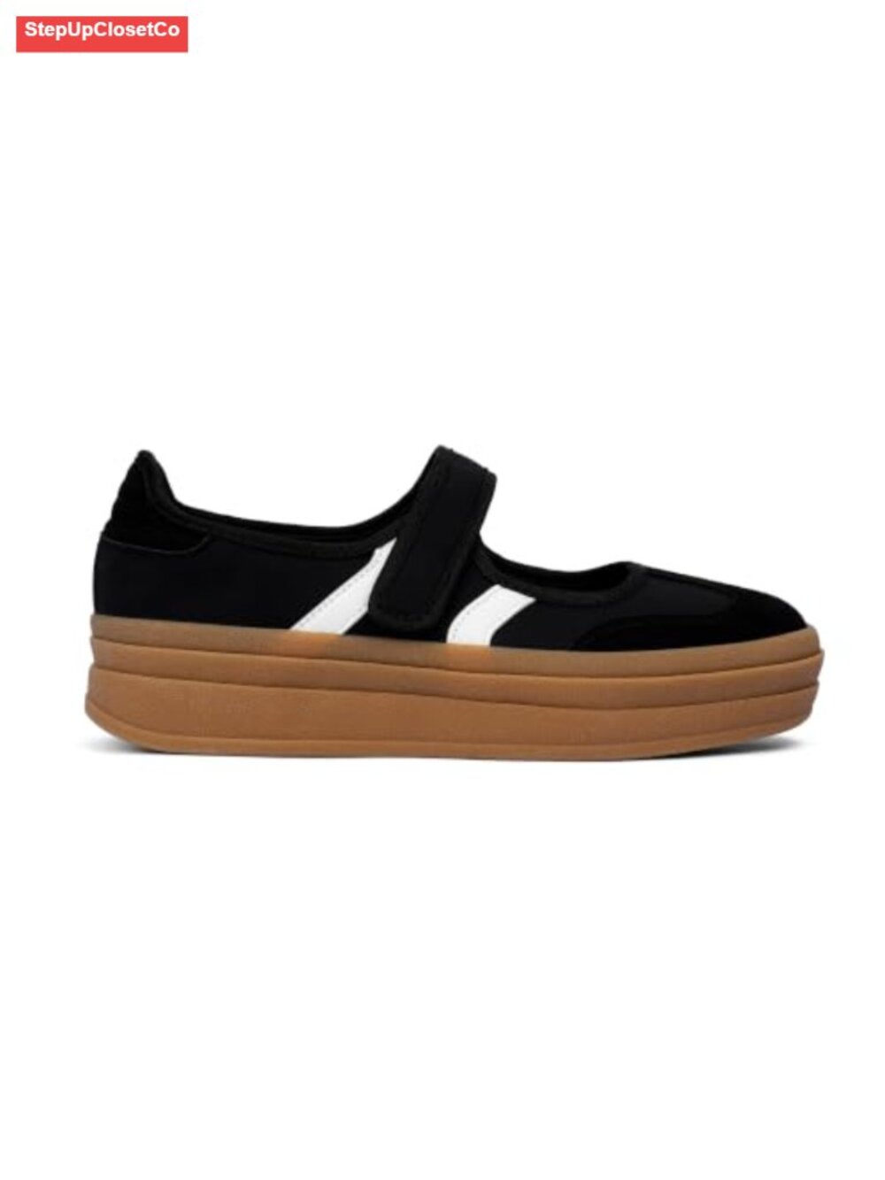 Retro Platform Mary Jane Sneakers Slip-On Walking Flats Hook & Loop